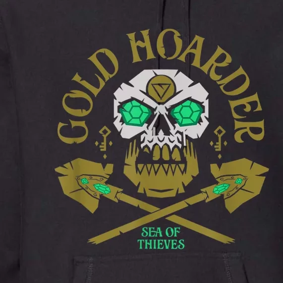 Sea Of Thieves Gold Hoarder Emerald Skull Crossed Spades Premium Hoodie