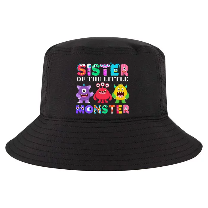 Sister Of The Little Monster Birthday Party Family Monster Cool Comfort Performance Bucket Hat