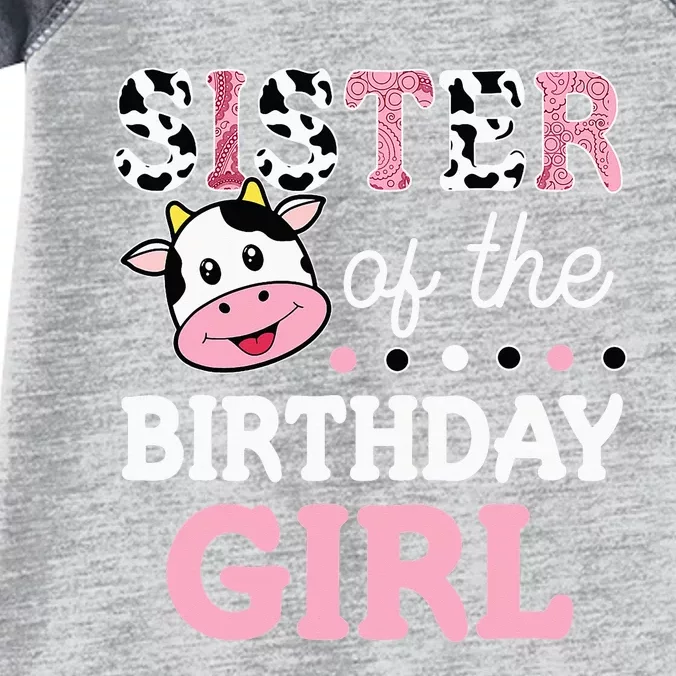 Sister of The Birthday Farm Cow funny animal Infant Baby Jersey Bodysuit