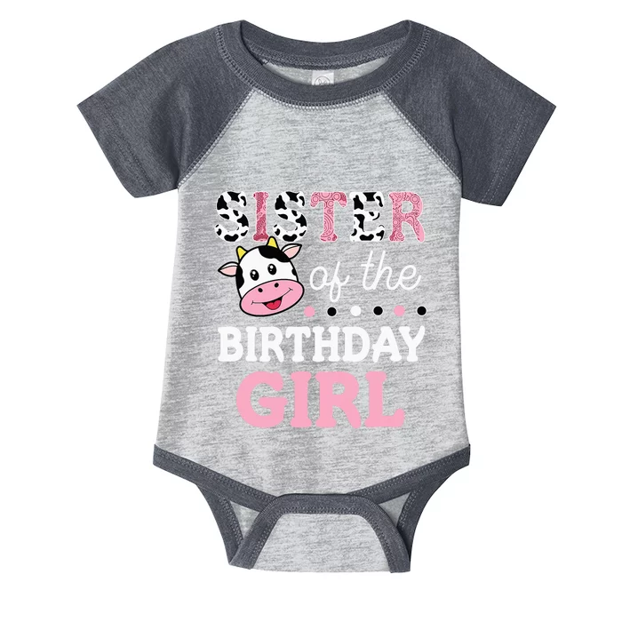 Sister of The Birthday Farm Cow funny animal Infant Baby Jersey Bodysuit