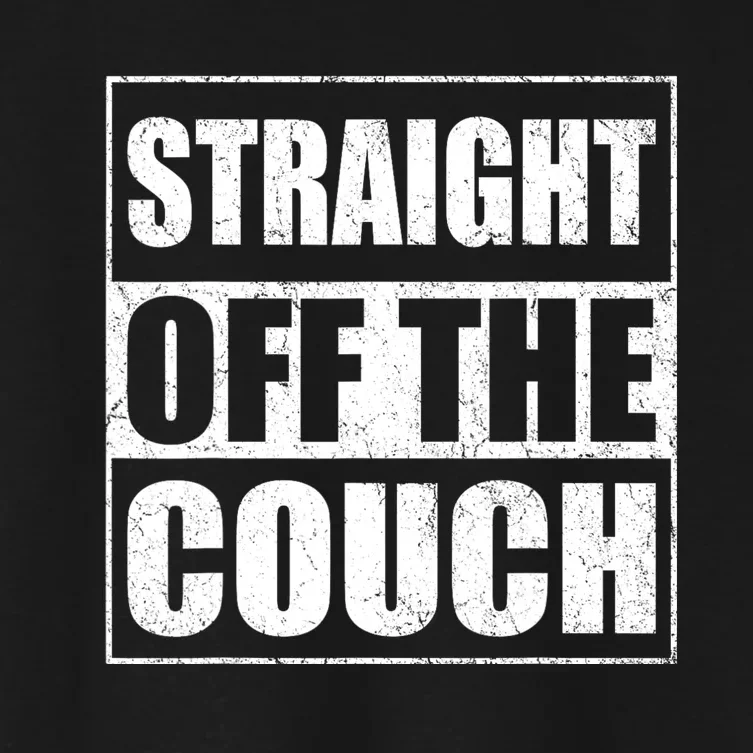 Straight Off The Couch Funny Football Offensive Lineman Women's Crop Top Tee