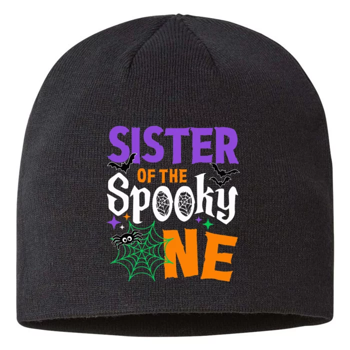 Sister Of The Spooky One Halloween 1st Birthday 8 1/2in Sustainable Knit Beanie