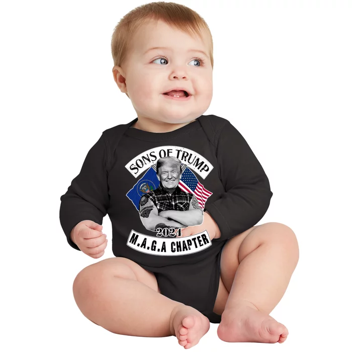 Sons Of Trump 2024 M.A.G.A Chapter MAGA Baby Long Sleeve Bodysuit