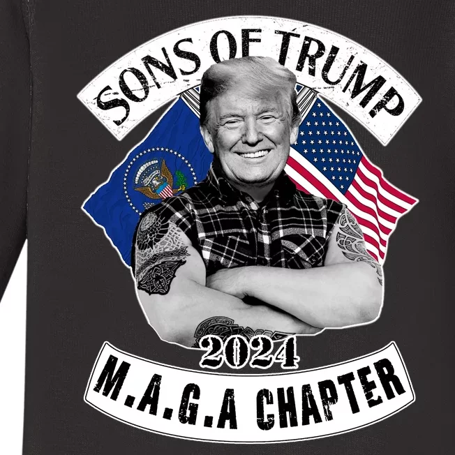 Sons Of Trump 2024 M.A.G.A Chapter MAGA Baby Long Sleeve Bodysuit