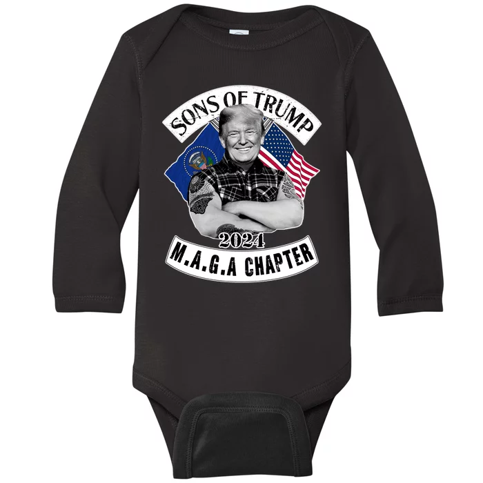 Sons Of Trump 2024 M.A.G.A Chapter MAGA Baby Long Sleeve Bodysuit