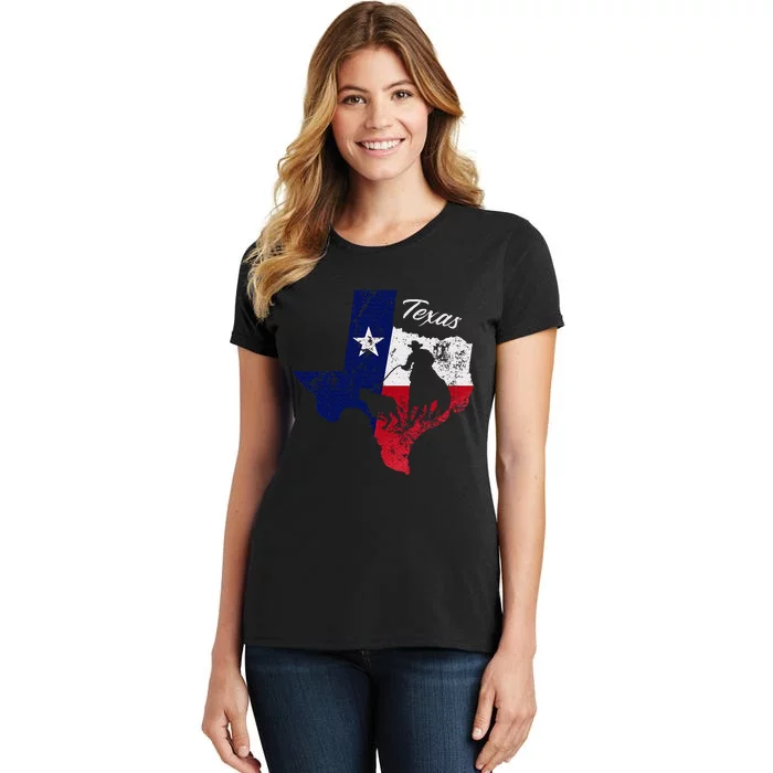 State Of Texas Flag Map Distressed Native Texan Tx Women's T-Shirt