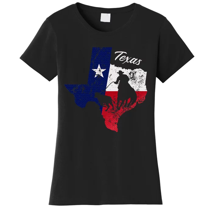 State Of Texas Flag Map Distressed Native Texan Tx Women's T-Shirt