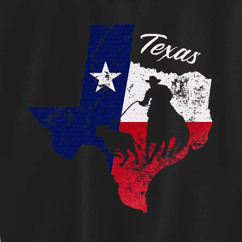 State Of Texas Flag Map Distressed Native Texan Tx Kids Sweatshirt