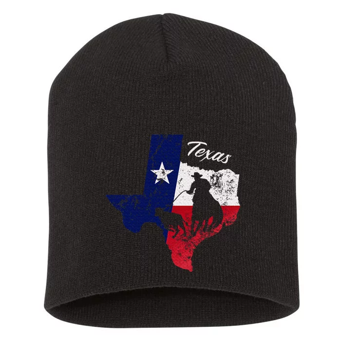 State Of Texas Flag Map Distressed Native Texan Tx Short Acrylic Beanie