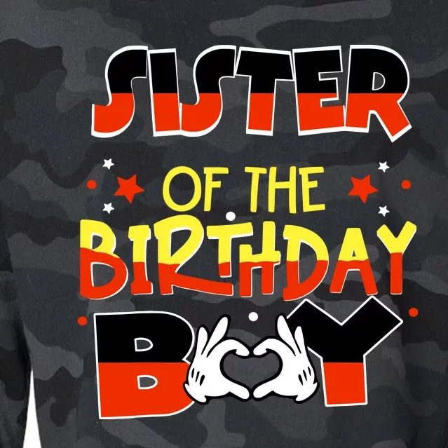 Sister Of The Birthday Boy Mouse Family Matching Cropped Pullover Crew