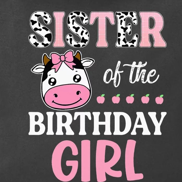 Sister Of The Birthday Farming Barnyard Birthday Cow Zip Tote Bag