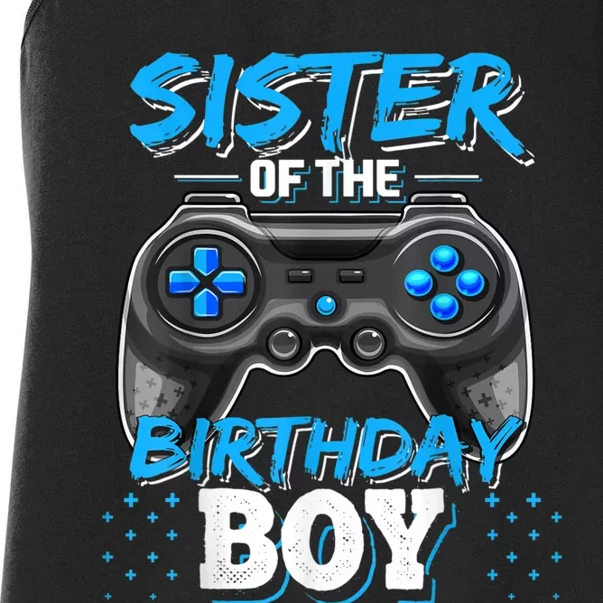 Sister Of The Birthday Boy Matching Video Game Birthday Gift Women's Racerback Tank