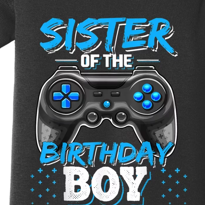 Sister Of The Birthday Boy Matching Video Game Birthday Gift Baby Bodysuit