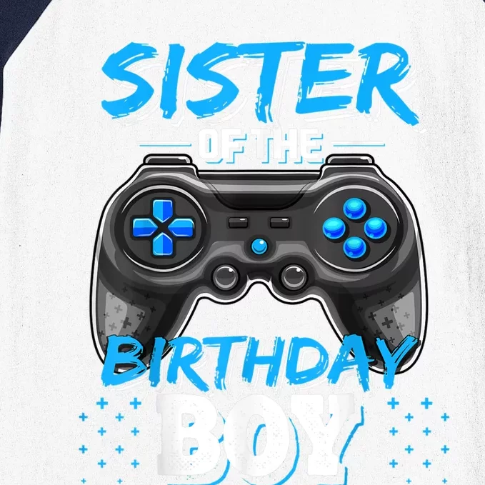 Sister Of The Birthday Boy Matching Video Game Birthday Gift Baseball Sleeve Shirt