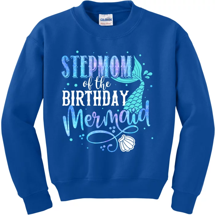 Stepmom Of The Birthday Mermaid Family Matching Party Squad Great Gift Kids Sweatshirt