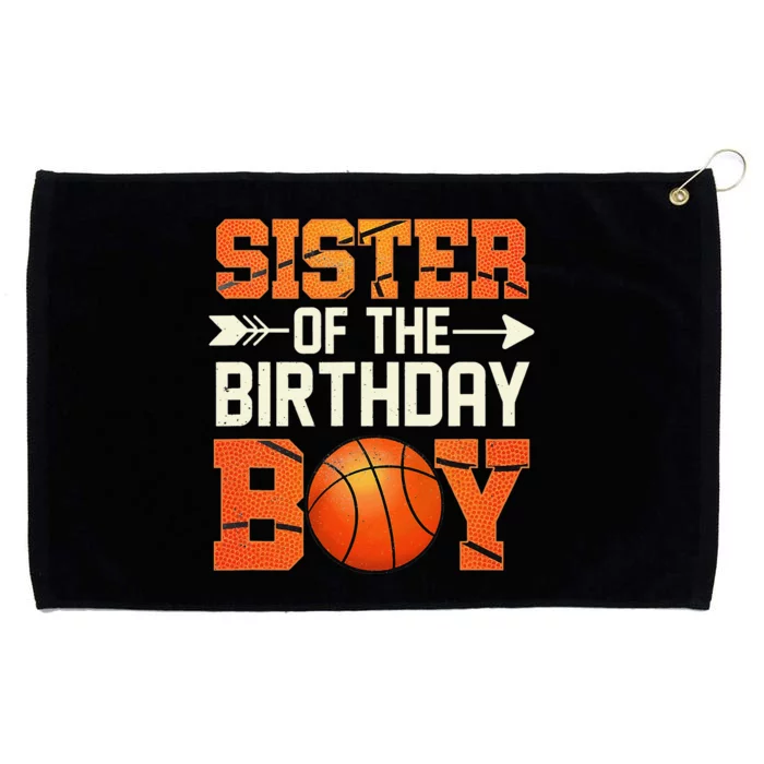 Sister Of The Birthday Basketball Mother Mom Funny Grommeted Golf Towel