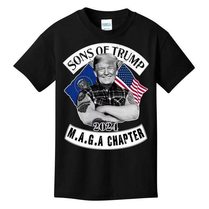 Sons Of Trump 2024 Biker Funny Kids T-Shirt