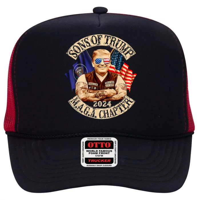 Sons Of Trump Maga Chapter 2024 High Crown Mesh Trucker Hat