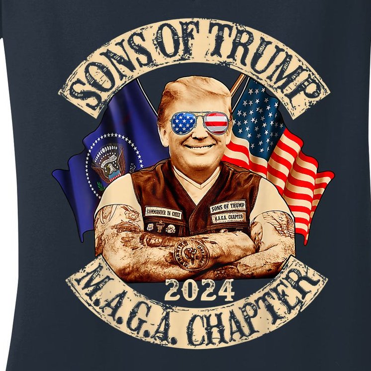 Sons Of Trump Maga Chapter 2024 Women's V-Neck T-Shirt