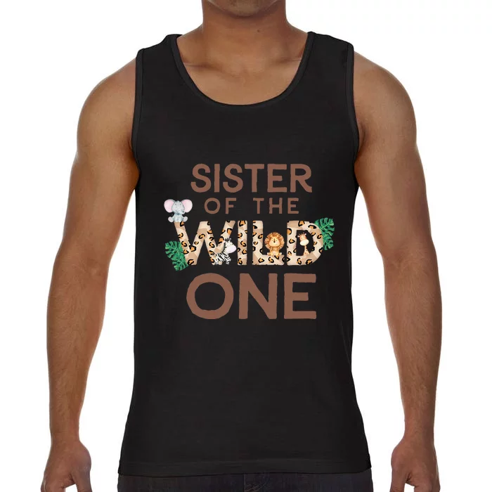 Sister Of The Wild One Animal Safari 1st Birthday Theme Comfort Colors® Tank Top