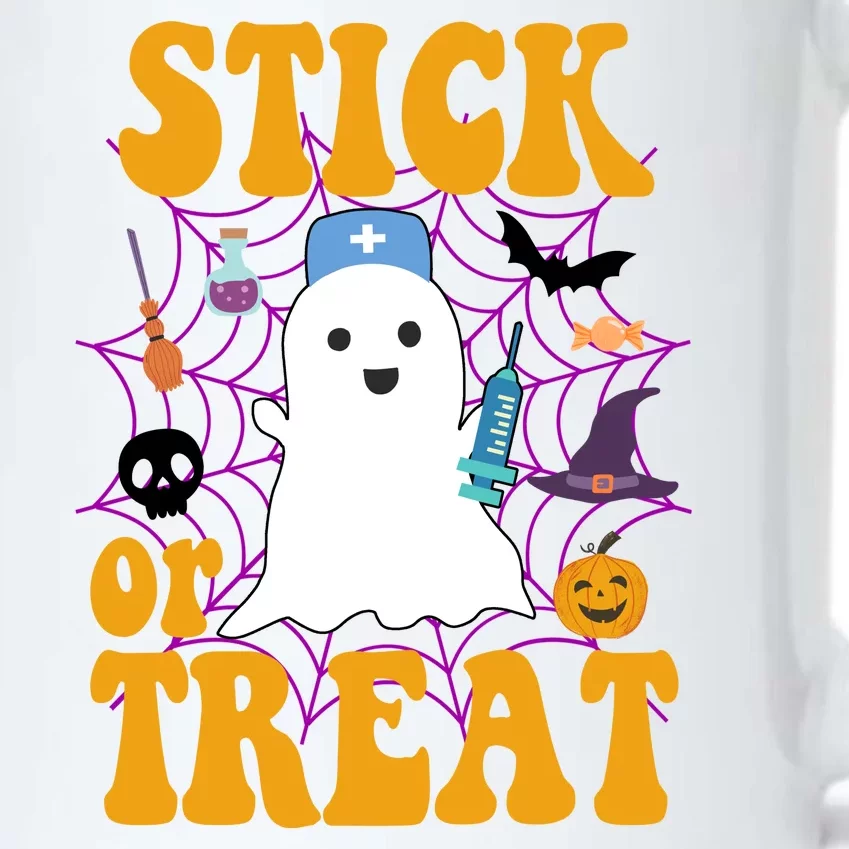 Stick Or Treat Halloween Nurse Ghost Black Color Changing Mug