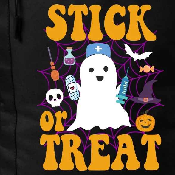 Stick Or Treat Halloween Nurse Ghost Daily Commute Backpack