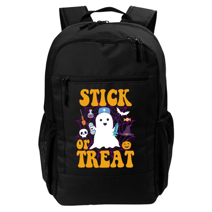 Stick Or Treat Halloween Nurse Ghost Daily Commute Backpack