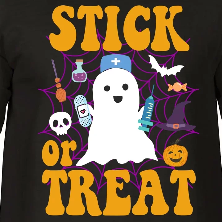 Stick Or Treat Halloween Nurse Ghost Comfort Colors T-Shirt