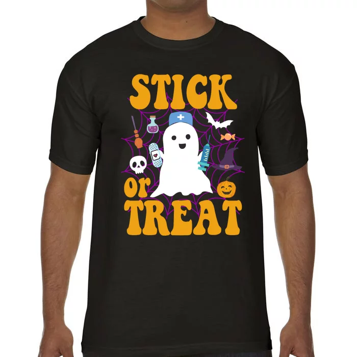 Stick Or Treat Halloween Nurse Ghost Comfort Colors T-Shirt