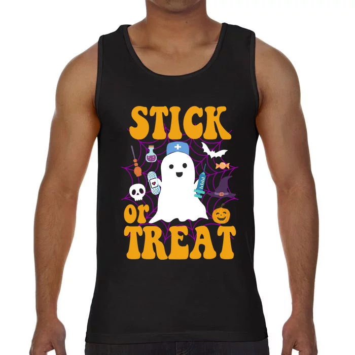 Stick Or Treat Halloween Nurse Ghost Comfort Colors® Tank Top