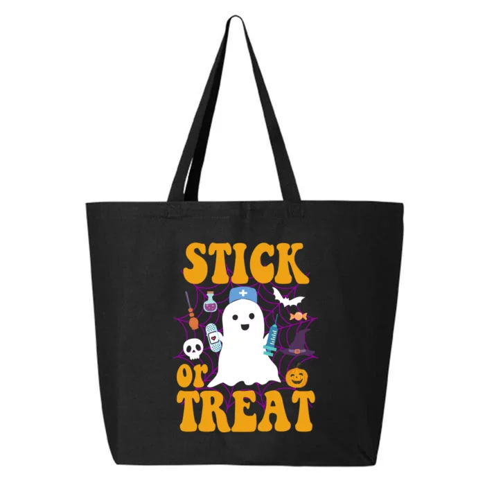 Stick Or Treat Halloween Nurse Ghost 25L Jumbo Tote