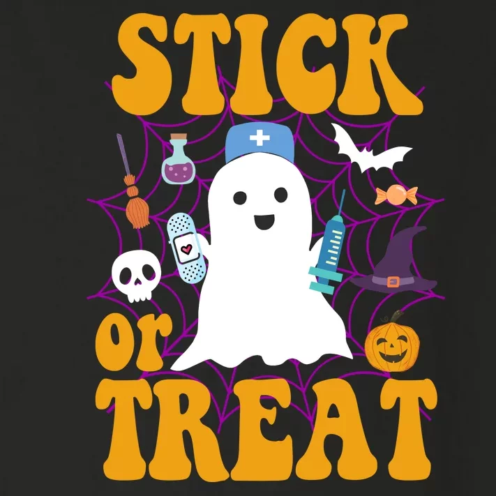 Stick Or Treat Halloween Nurse Ghost Toddler Long Sleeve Shirt