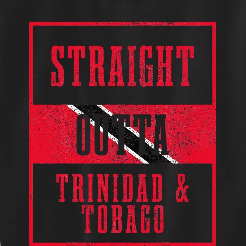 Straight Outta Trinidad & Tobago Trinidadian Flag Pride Kids Sweatshirt