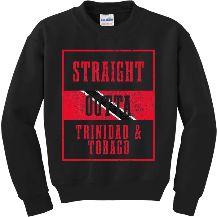 Straight Outta Trinidad & Tobago Trinidadian Flag Pride Kids Sweatshirt