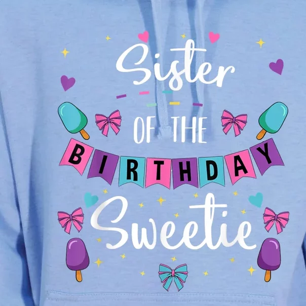 Sister Of The Birthday Sweetie Ice Cream Bday Party Sis Unisex Surf Hoodie