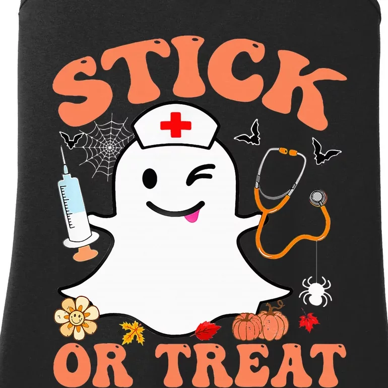 Stick Or Treat Nurse Funny Halloween Costume Ladies Essential Tank