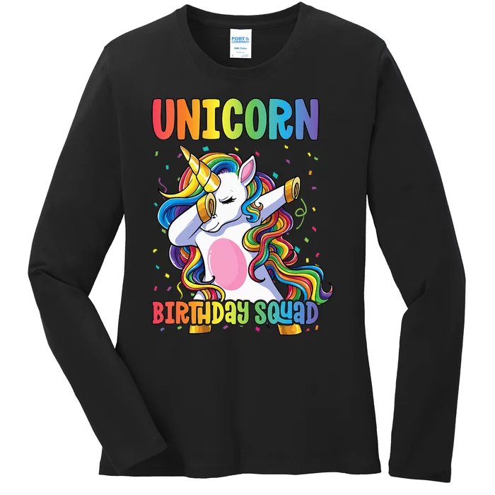 Squad of the Birthday Princess Unicorn Birthday Squad Ladies Long Sleeve Shirt