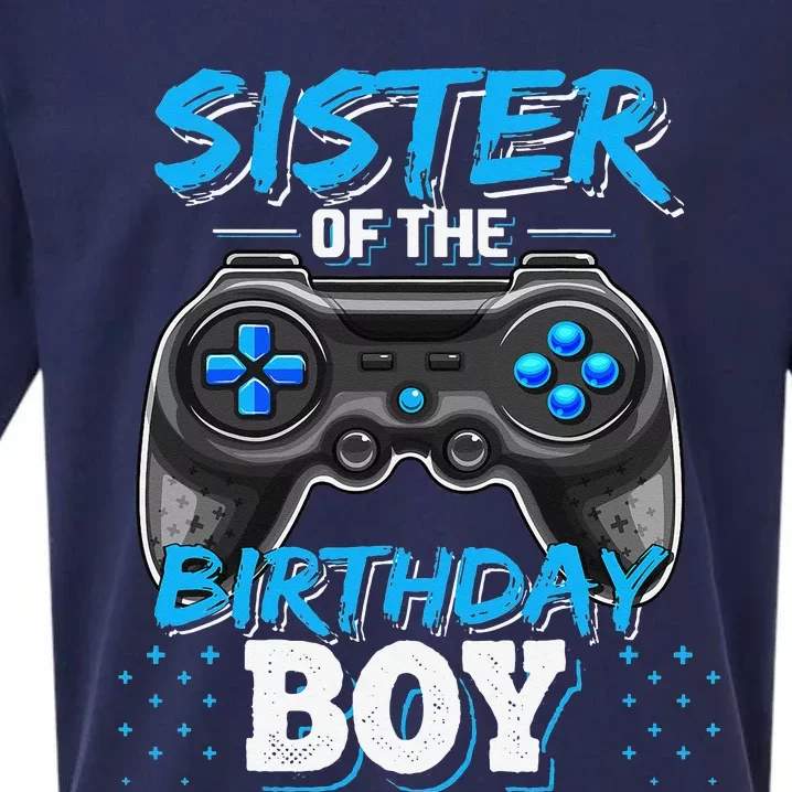 Sister of the Birthday Matching Video Game Birthday Gift Sueded Cloud Jersey T-Shirt