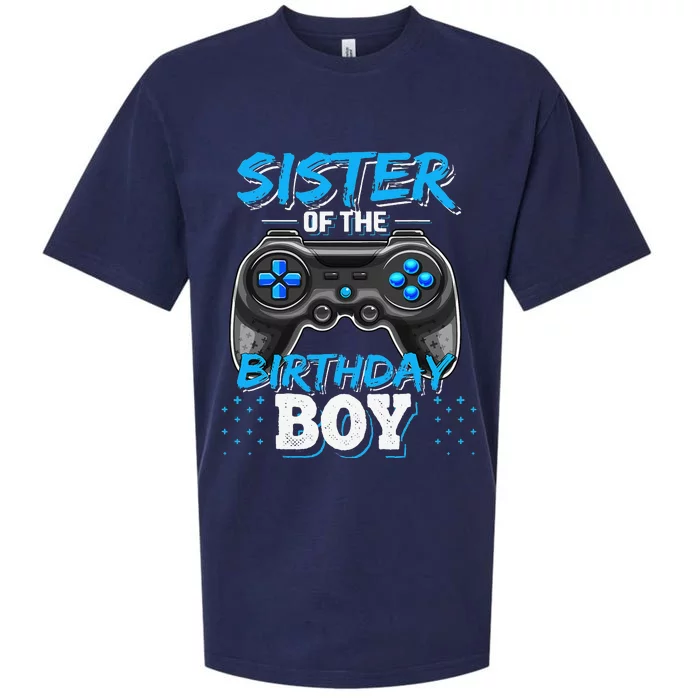 Sister of the Birthday Matching Video Game Birthday Gift Sueded Cloud Jersey T-Shirt