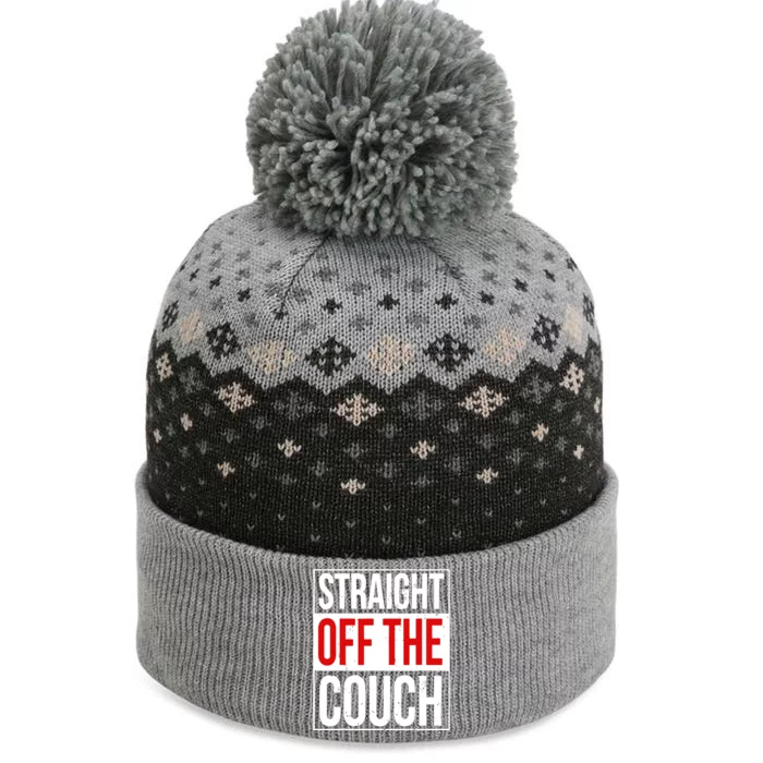 Straight Off The Couch Funny Football Meme The Baniff Cuffed Pom Beanie