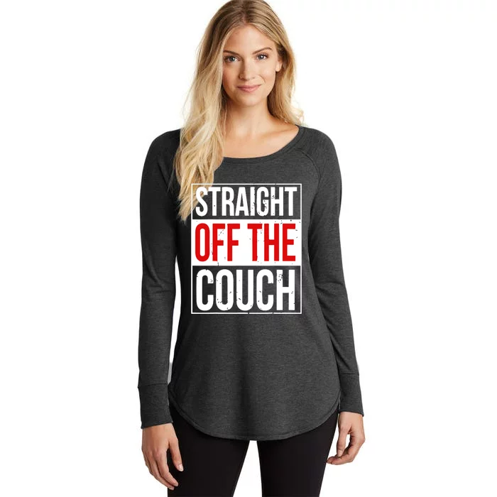 Straight Off The Couch Funny Football Meme Women's Perfect Tri Tunic Long Sleeve Shirt