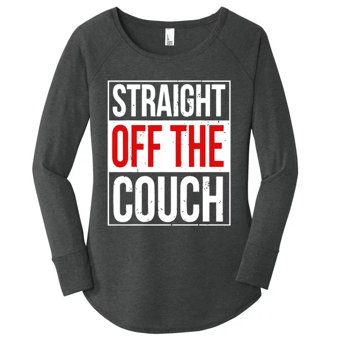 Straight Off The Couch Funny Football Meme Women's Perfect Tri Tunic Long Sleeve Shirt