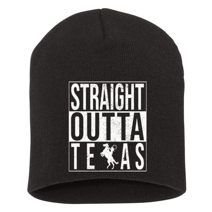 Straight Outta Texas Longhorn Cowboy And Rodeo Short Acrylic Beanie