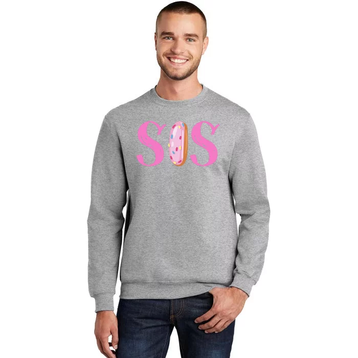 Sister of The Sweet One Birthday Donut 1st Birthday Tall Sweatshirt