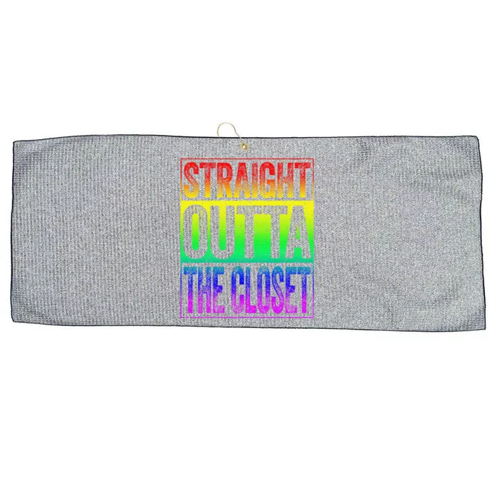 Straight Outta The Closet Lgbt Pride Gift Large Microfiber Waffle Golf Towel