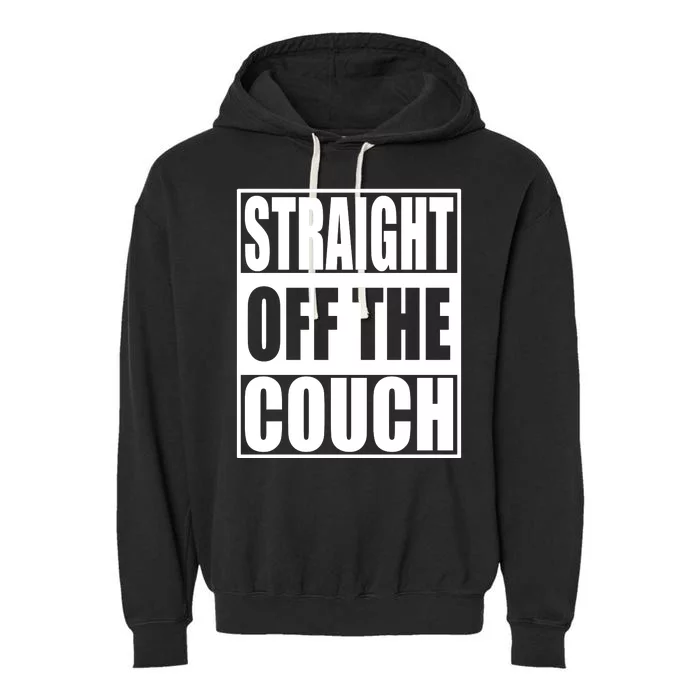 Straight Off The Couch Funny Football Offensive Garment-Dyed Fleece Hoodie