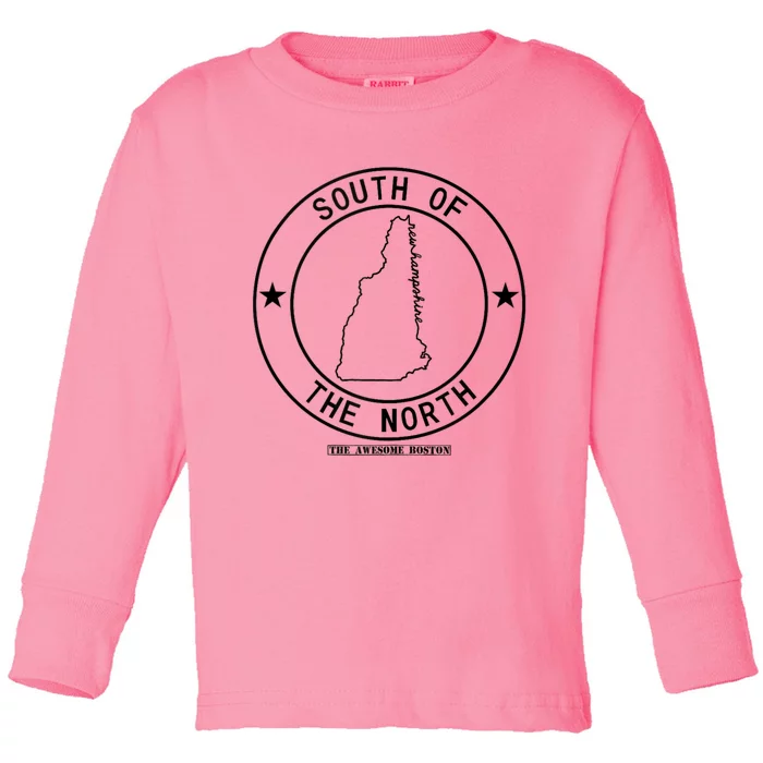 South Of The North New Hampshire State Graphic Toddler Long Sleeve Shirt