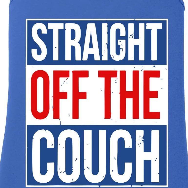 Straight Off The Couch Funny Football Meme Ladies Essential Tank