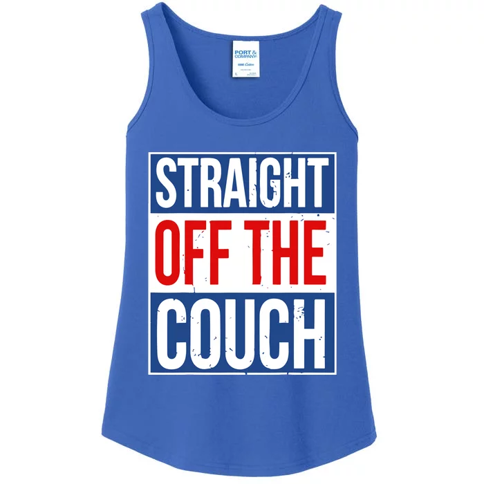 Straight Off The Couch Funny Football Meme Ladies Essential Tank