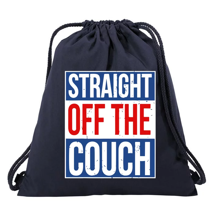 Straight Off The Couch Funny Football Meme Drawstring Bag